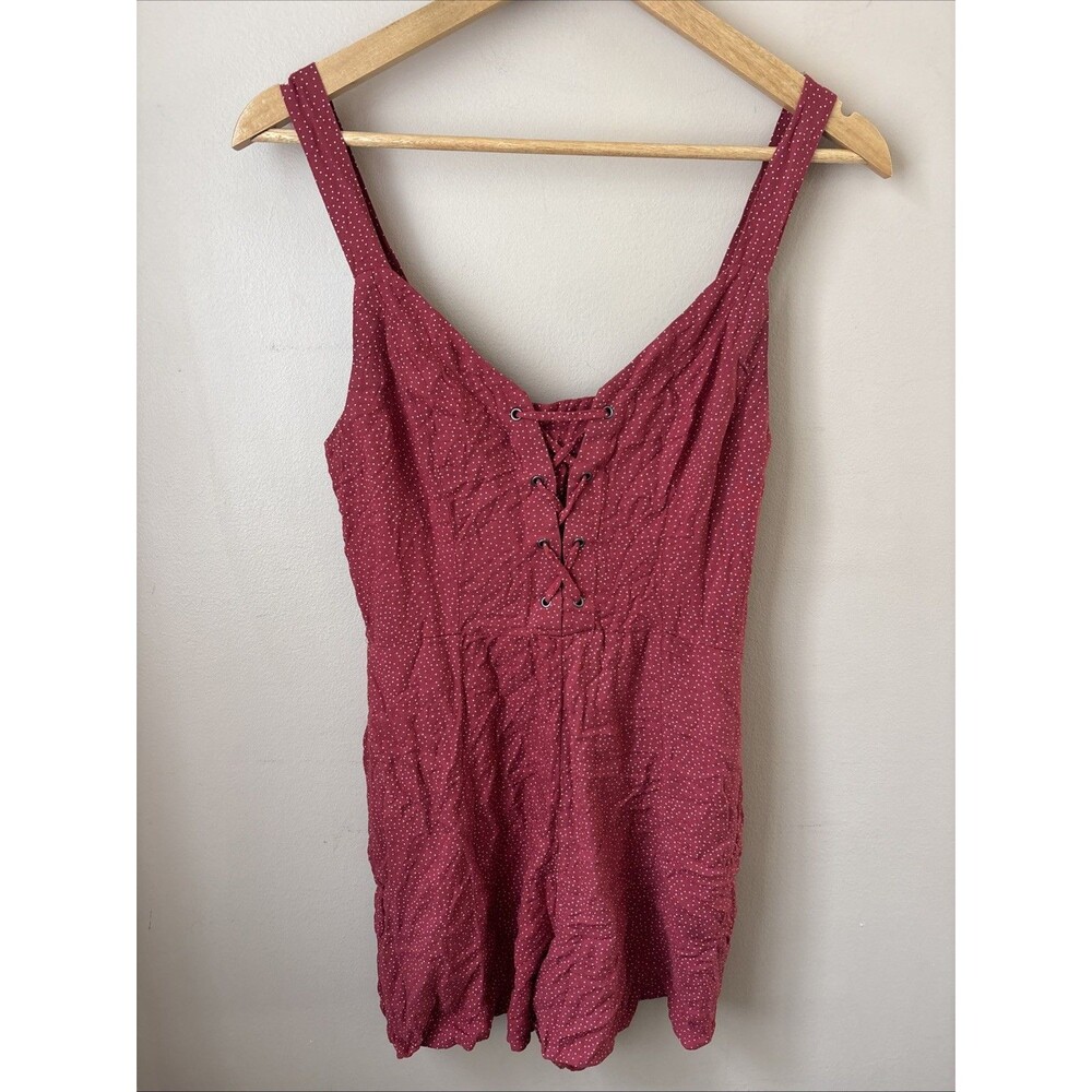 American Eagle Romper Womens S Red White Polka Dot Criss Cross Back - Picture 1 of 9